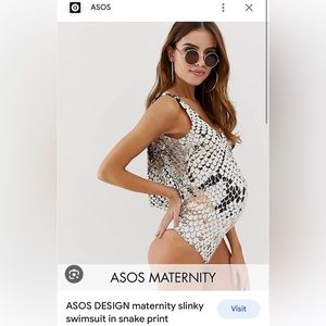 ASOS Maternity Swim, Snake-print pattern
